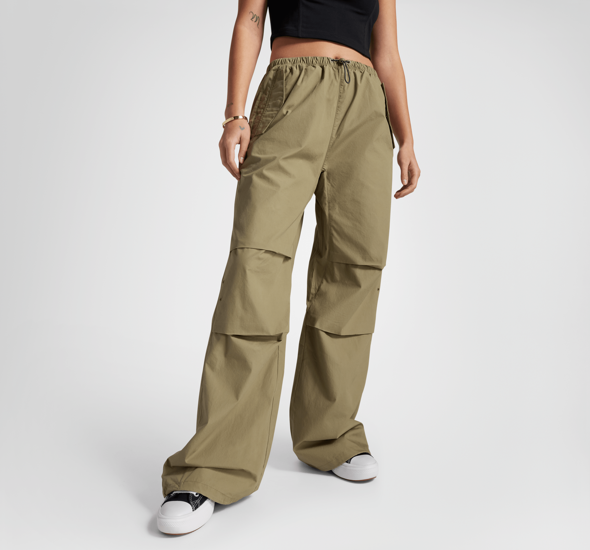 【BAON】[unisex] Tinique Banding String Parachute Cargo PT Linsennia Damskie spodnie cargo Baggy Y2k Cargo Parachute
