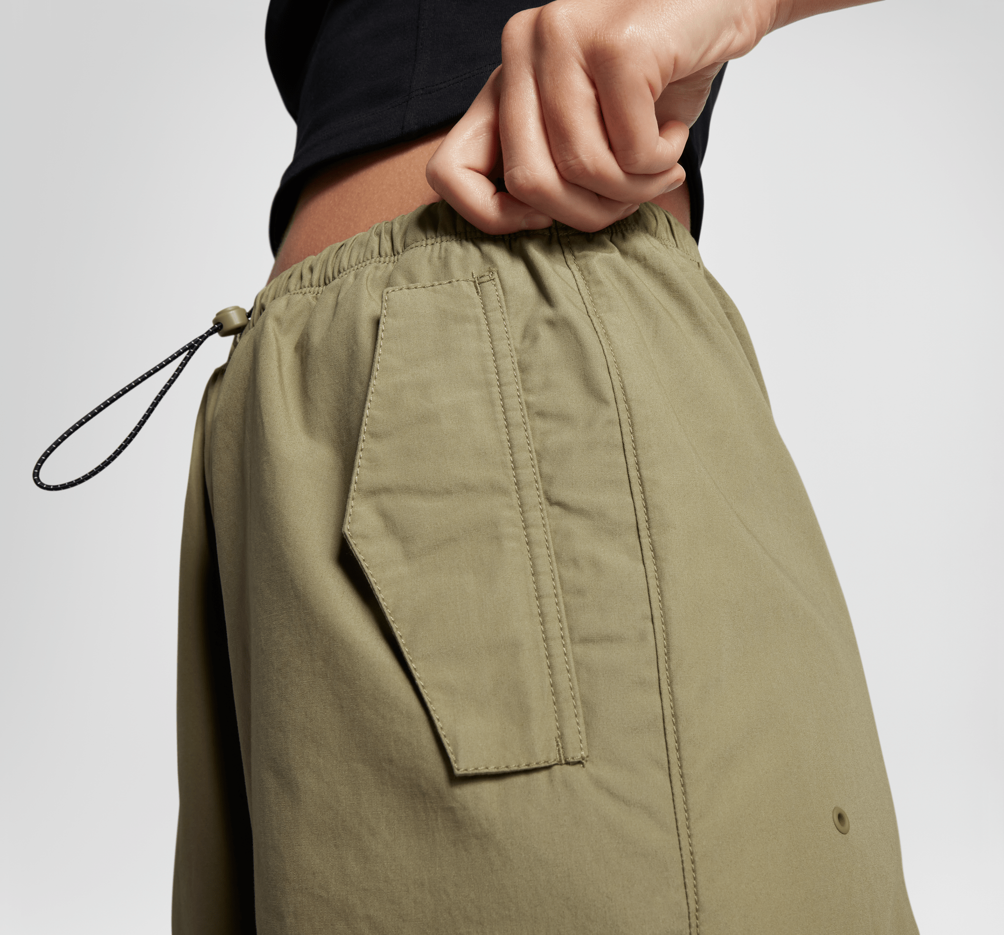【BAON】[unisex] Tinique Banding String Parachute Cargo PT Linsennia Damskie spodnie cargo Baggy Y2k Cargo Parachute