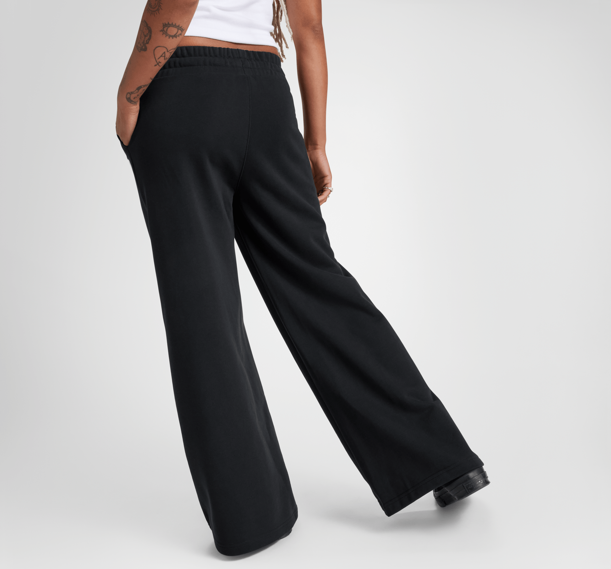 Knit Wide Leg Pants Converse Black 10027980-A02