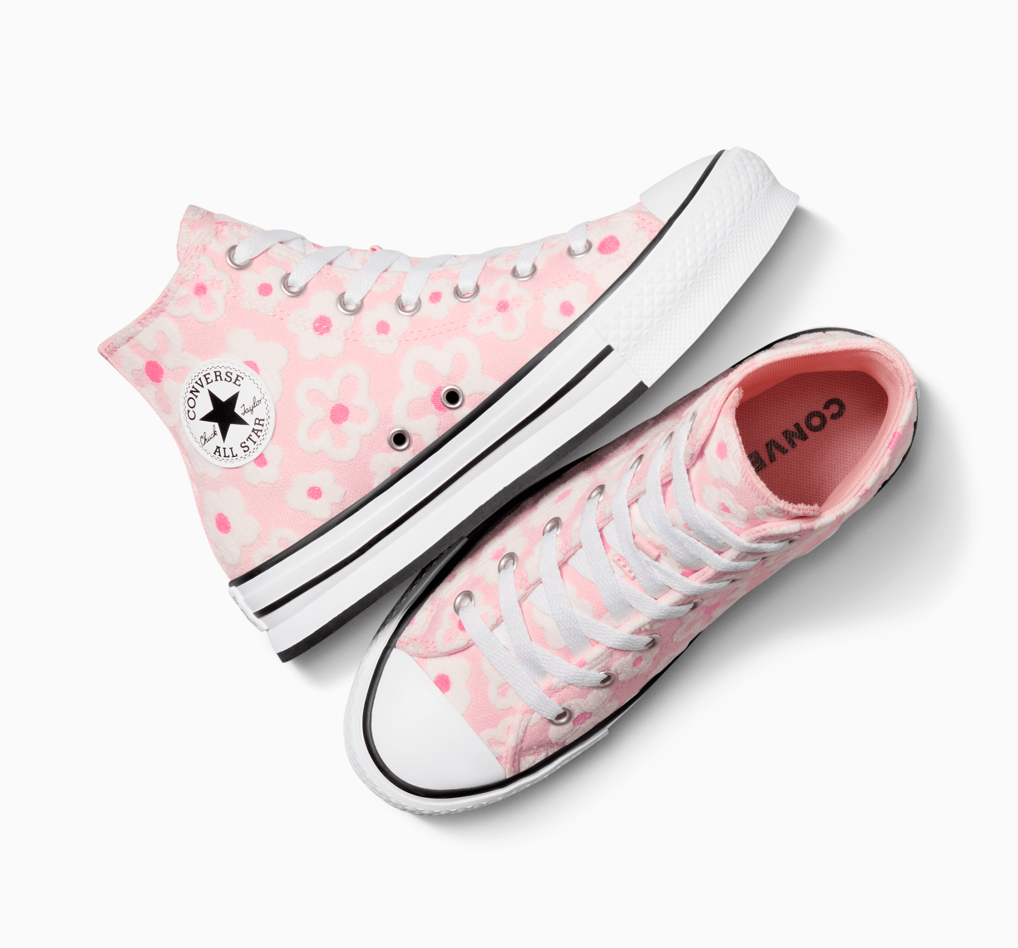 Fashion pink flower converse