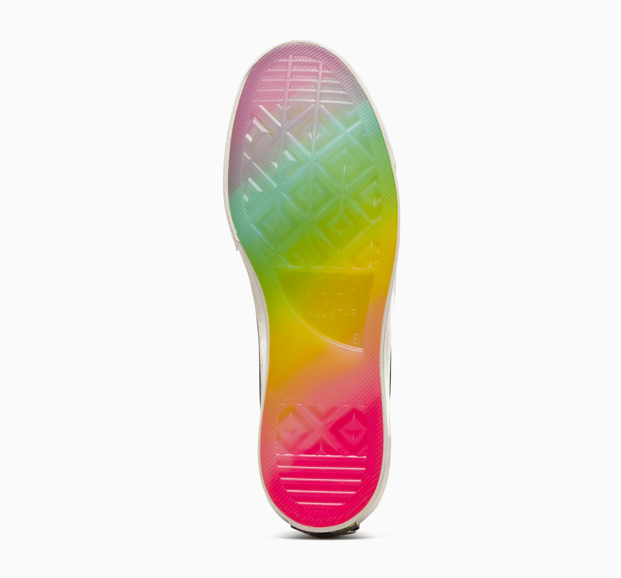 White fashion converse rainbow sole