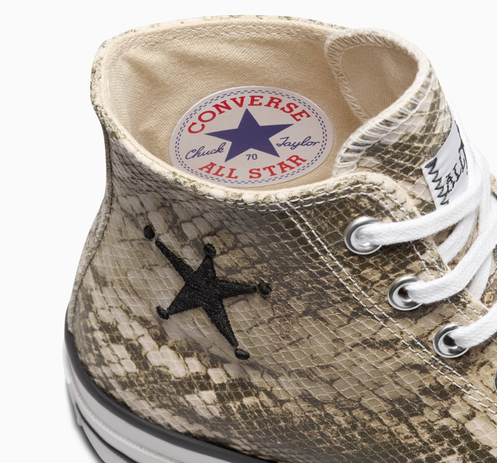 Converse x Stüssy Chuck 70 Snakeskin Grey/Black/Egret A11674C