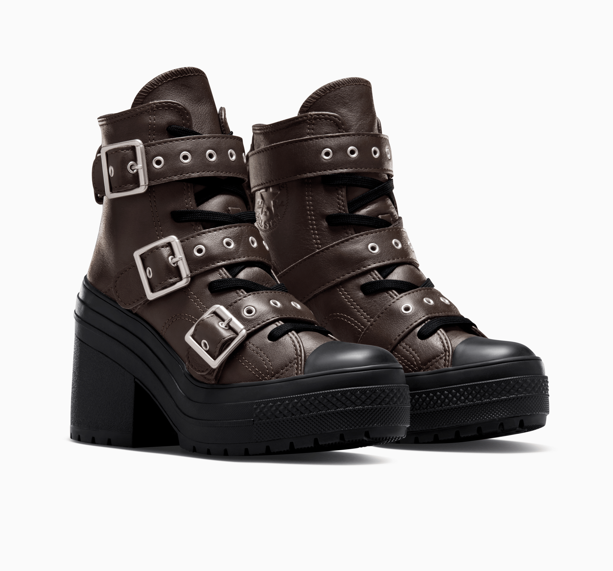 Chuck 70 De Luxe Heel Platform Leather & Buckles